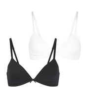 New Look Girls 2 Pack Black and White Non Wired Bras